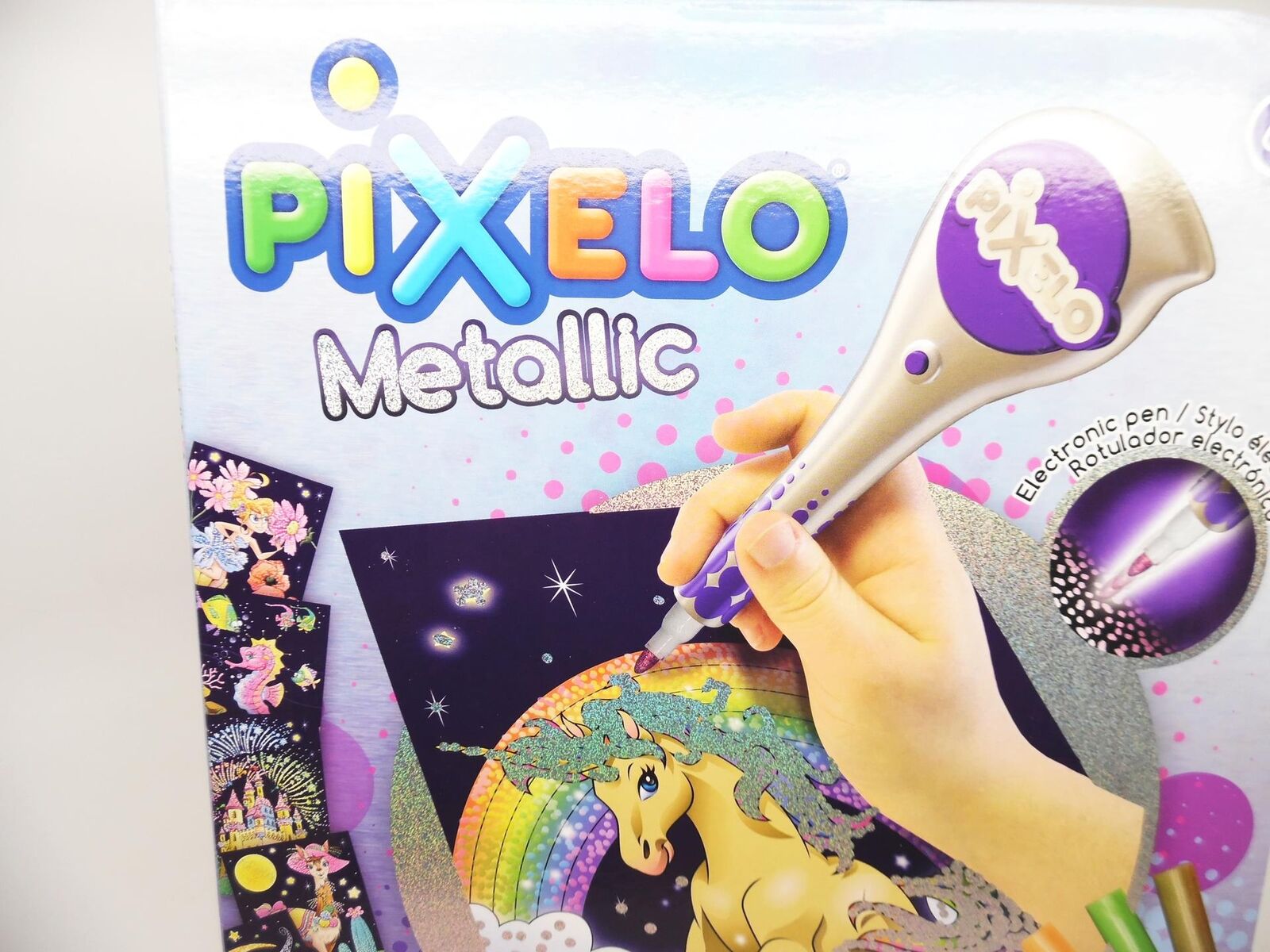 PIXELO Metallic Electronic Pen Art Set with 8 Designs & 6 Colored Markers  for 6+