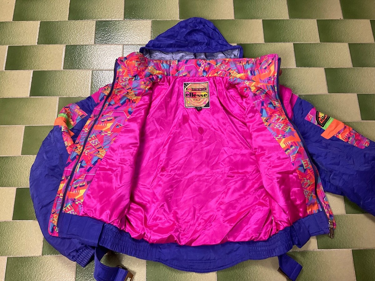 Vintage Ellesse Multicolor Ski Jacket with Packable Hood Vintage Ellesse Multicolor Ski Jacket with Packable Hood