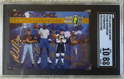 1992 Classic 4 Sport Shaquille O Neal Auto RC SGC 8 w/10 Howard, Hamrlik /9500