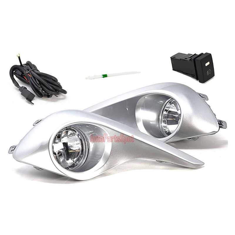 For 11-13 Toyota Highlander Clear Lens Pair OE Fog Light Lamp+Wiring+Switch Kit