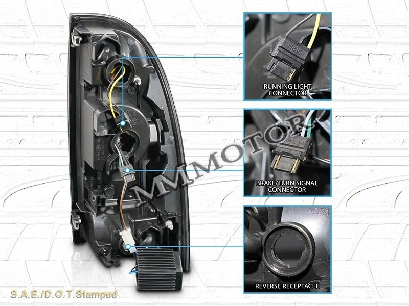 FIT FOR 2005 06 07 08 - 2015 TOYOTA TACOMA BLACK SMOKE C-BAR LED TAIL LIGHTS NEW - Image 2 of 4