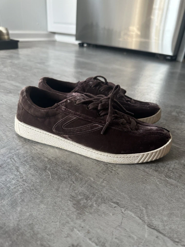 Zapatillas Tenis Tretorn + Madewell Nylite Terciopelo Berenjena Mujer Talla 8 Foto 2 de 4