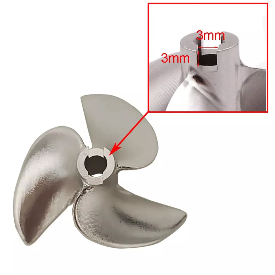 RC Boat L/R Hand Propeller CNC 4.76mm 3/16" 42mm P1.6 Prop for RC Speed Boat CMt - Image 3 of 4