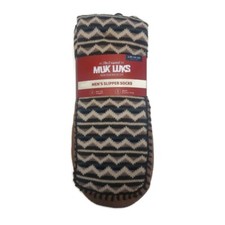 MUK LUKS Mens Slipper Socks Size L/XL Shoe Size 11/13 Cream Warm Comfortable RT