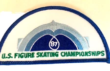 U.S. Figure Skating Championships Patch Ice Skating Vintage Blue & White