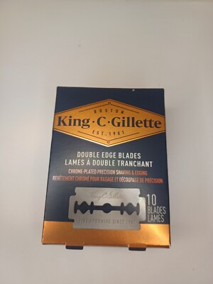 King C Gillette Double Edge Razor Blade Refills 10 Count Box New Sealed