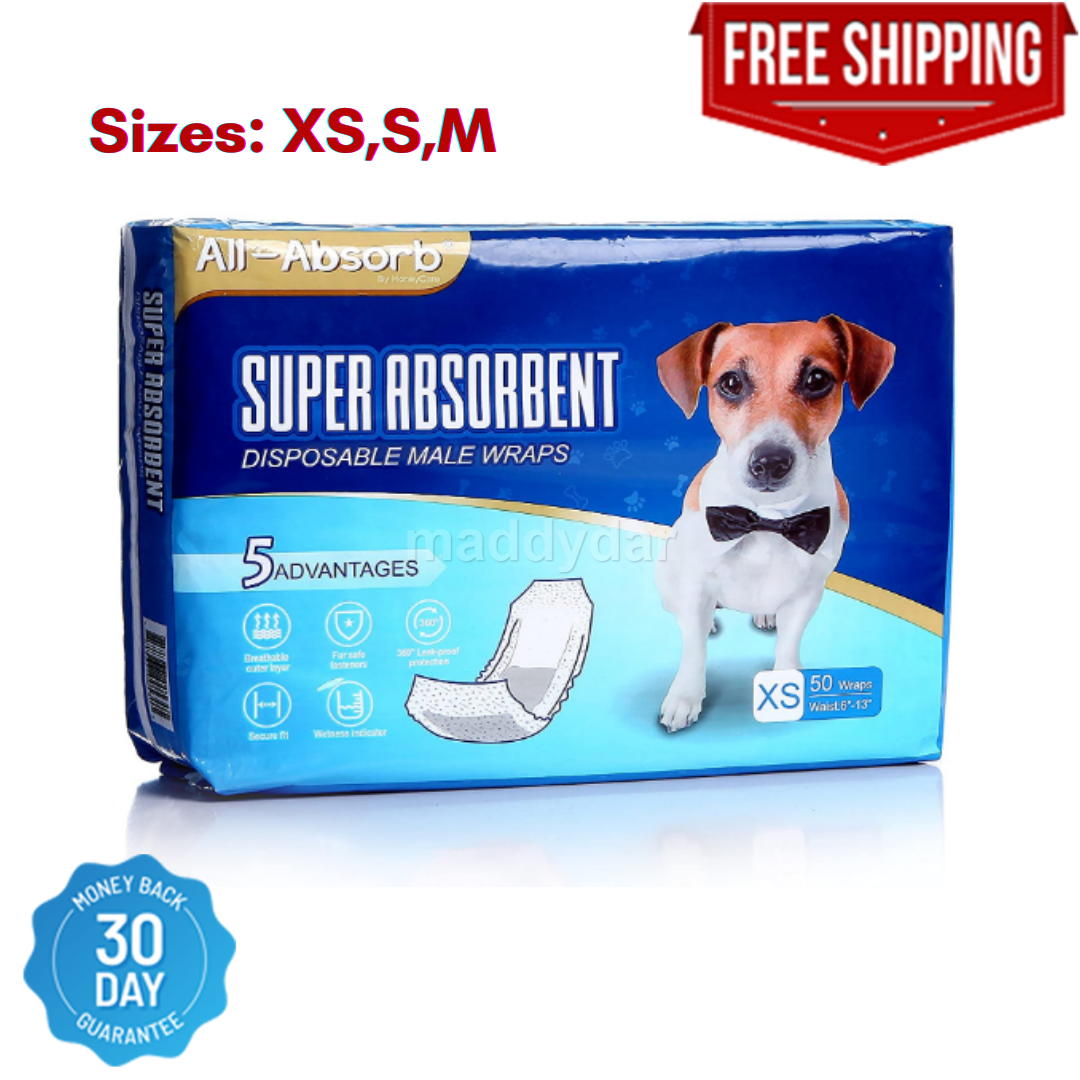 50 Pack Waist Disposable Dog Diapers Male Wraps Belly Bands Pet Soft(Small Size) eBay