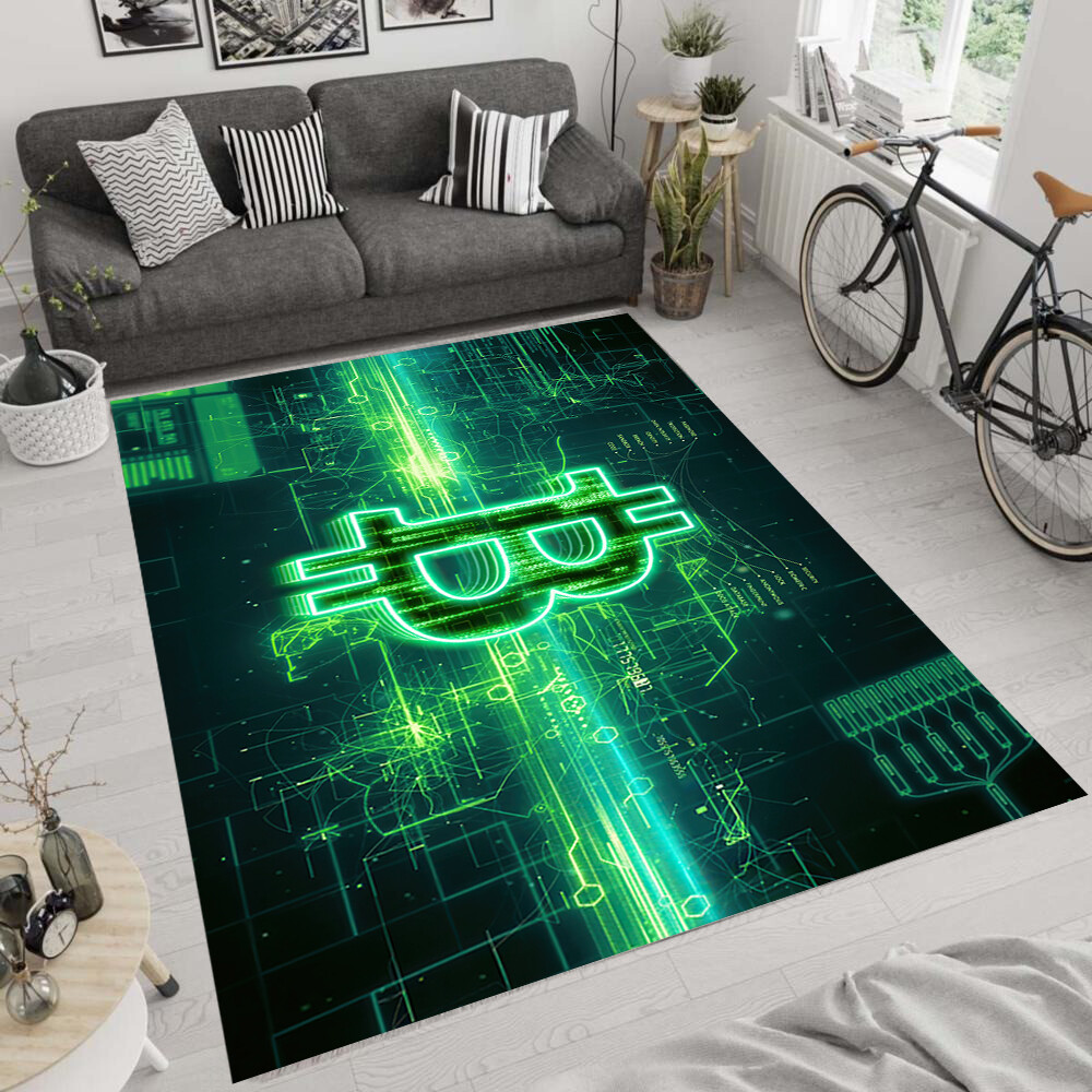 Bitcoin Rug 3, Popular Rug, Area Rug,Non Slip Floor Carpet, Modern Rug, Fan  Rug