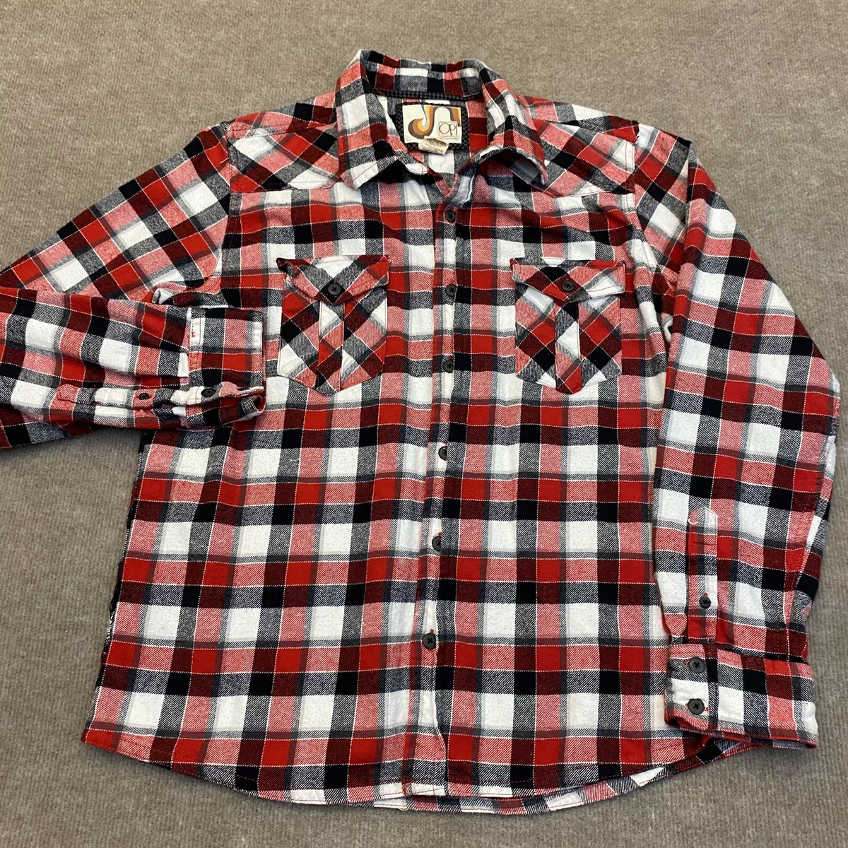 Ocean Pacific Op Shirt Mens Large Plaid Flannel Long Sleeve