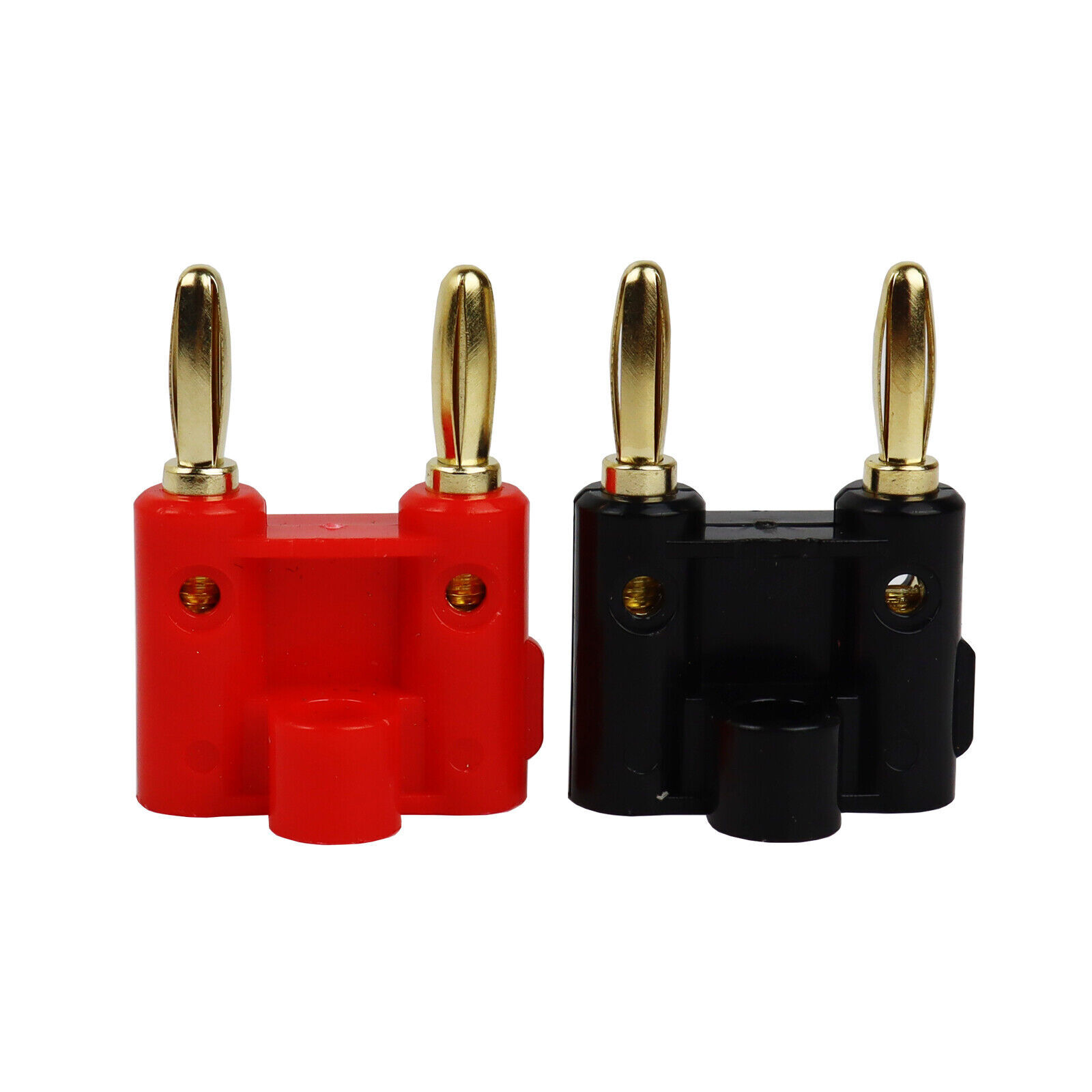 10 Pcs 4mm Gold Plated Dual Banana Plugs Screw Type Speaker Wire Cable Connector