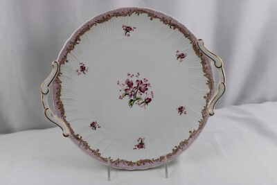 Bernardaud Limoges Henriette Rose Two Handled Cake Plate | eBay