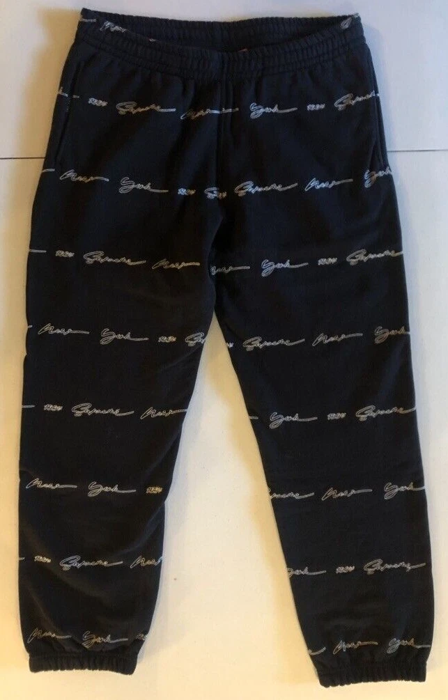 Pantalon de survêtement noir à rayures Supreme Script taille M SS22