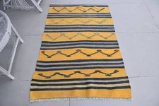 Cool Rug, Turkish Rug, Vintage Rugs, Kitchen Rug, 3.1x4.4 ft Small Rug, Kilim