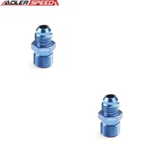 NEW 2PCS -6AN AN6 Male To M16x1.5 Metric Straight Fuel Line Fitting Adapter Blue