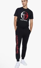 Sergio Tacchini Men's Track Joggers Sweat Pants Black Sz Small New