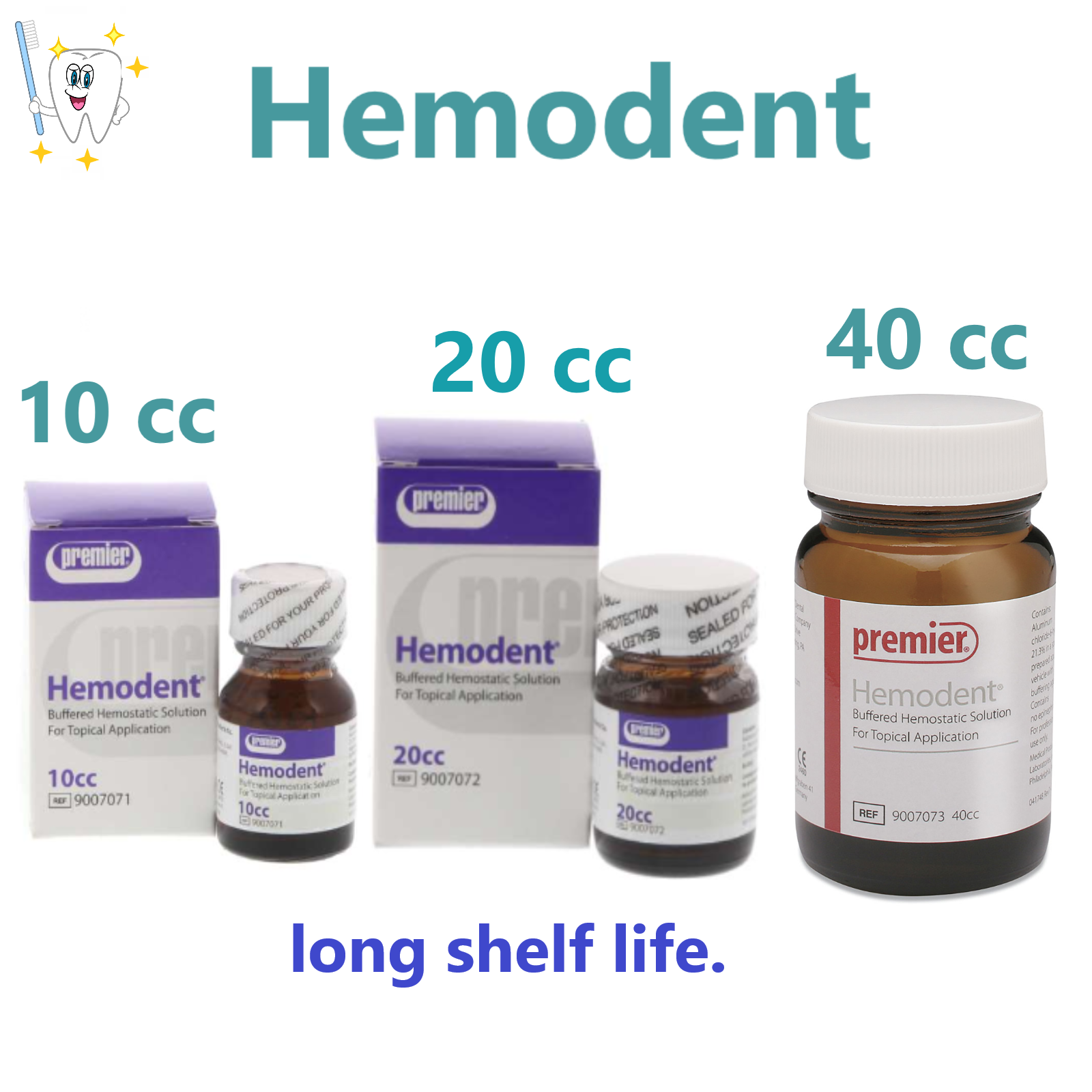 Dental Hemodent Hemostatic Liquid by Premier (10cc, 20cc or 40cc