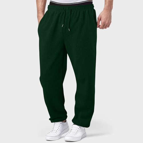 Pantalones deportivos forrados de lana para hombre Pantalones de pierna recta Entrenamiento Cintura alta con bolsillos - Imagen 24 de 44