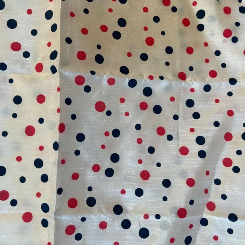 Vintage Shiny Polka Dot Fabric Pink Blue Dots Acetate Sheer Material - Image 4 of 4