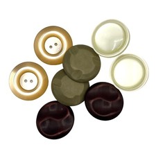 Vintage Assorted Buttons Plastic and Resin 4 Unique Designs 1 1/4" Set of 8
