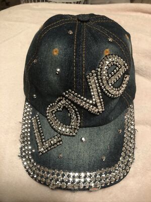 Jeweled Distress Baseball Cap nwot KBethos Distressed Pink Hat 100% Cotton cross Embroidered  main image 2