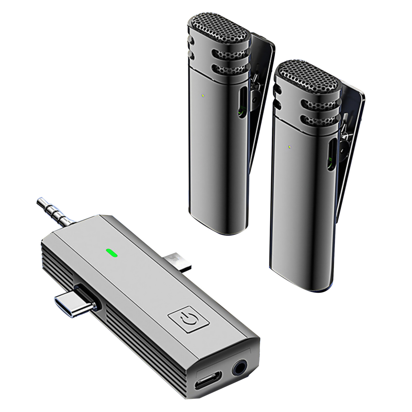 3 in1 Wireless Lavalier Microphone Noise-Reducing Mic For iPhone Live Broadcast