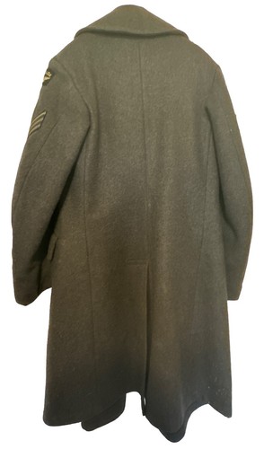 Vintage Heavy Wool RCAF Canadian Air Force Overcoat Blue Trench Pea Coat Mens - Picture 9 of 9
