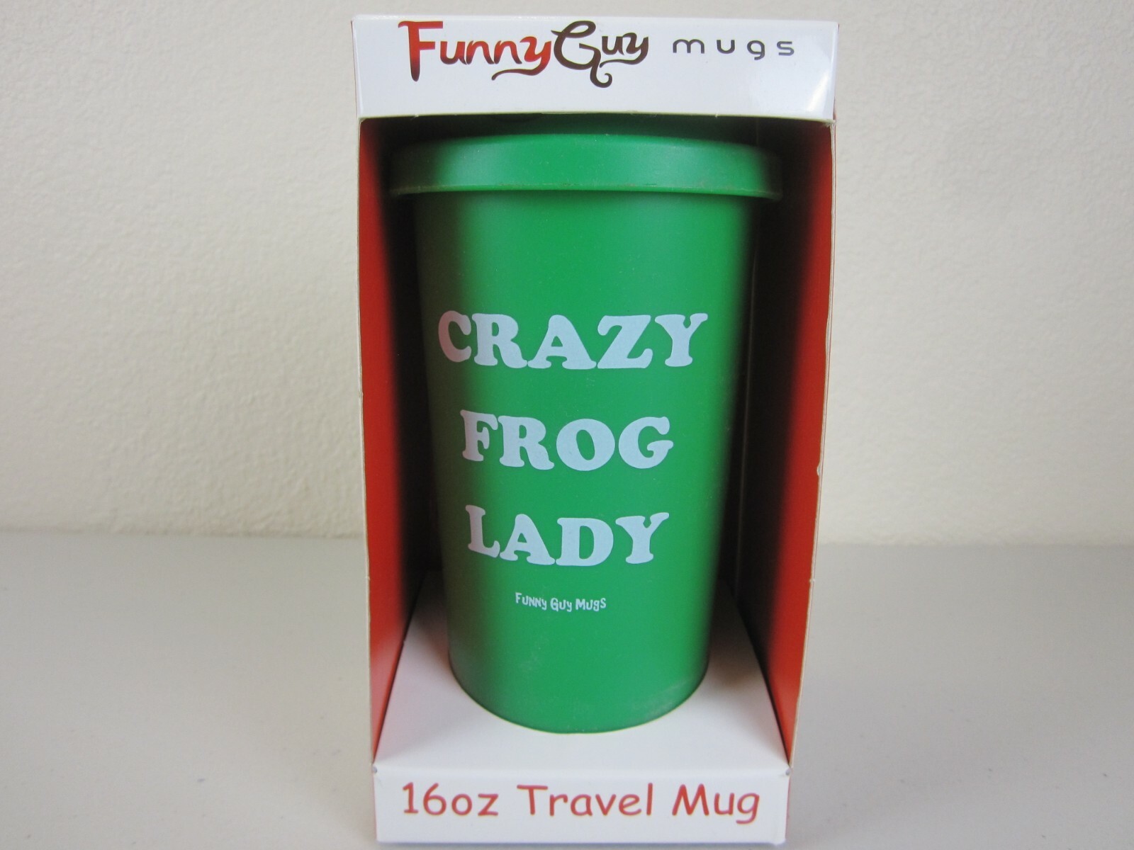 Funny Guy Mugs Travel Tumbler, 16-Ounce "CRAZY FROG LADY" (Brand New)