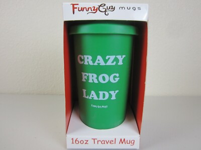 Funny Guy Mugs Travel Tumbler, 16-Ounce ''CRAZY FROG LADY'' (Brand New)