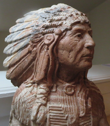 Native American Indian Chief Pipe Stone Carving Statue/Sculpture Artist Signed - Picture 15 of 15