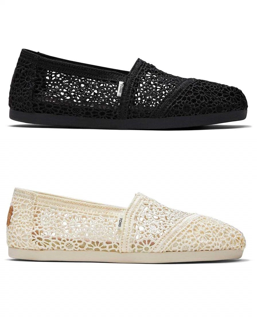 Toms black moroccan hotsell crochet women's classics