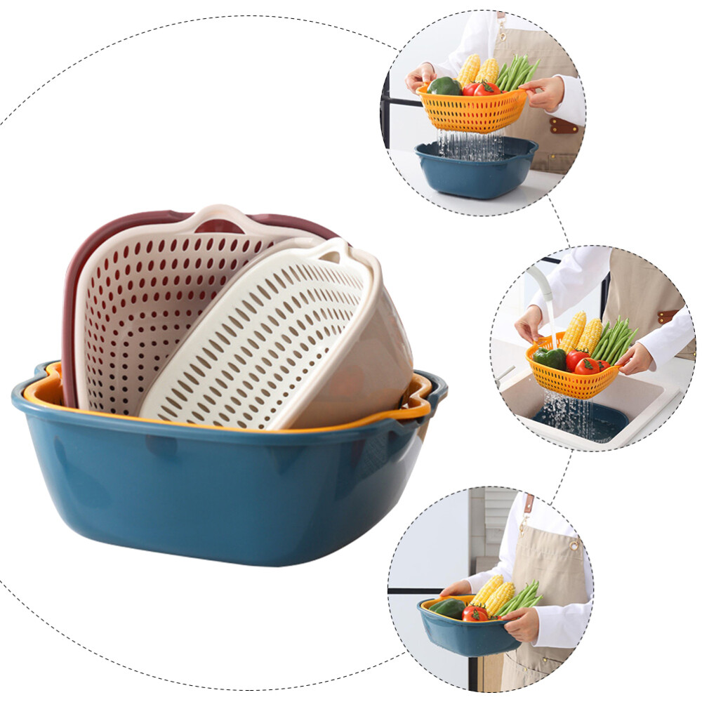 6pcs Strainer Bowl Plastic Strainers Collapsible Colander Strainers