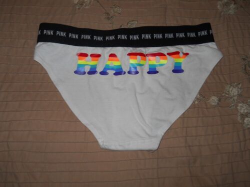 Vintage VICTORIA’S SECRET “Happy” Back Print Hi-Leg Bikini Panties M