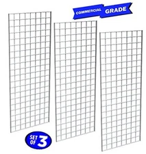 Only Hangers Gridwall Panels 2'W x 5'H | White 3 Pack