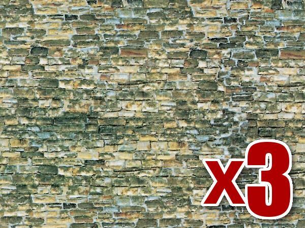 3x Naturale Pietra Muro Cartone - Vollmer 47362 - N Soprammobile