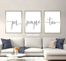 Per Sempre Tua, Set of 3 Prints, Minimalist Art, Home Wall Decor, Multiple Sizes