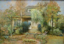 Painting Signed Bruno To... ? / 1938 / The Summer Garden / Beautiful Impressionist