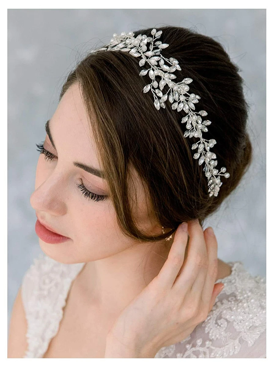 Silver hair band for wedding deals