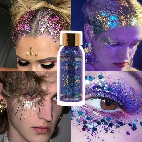 Body Pearl Gel Face Diamond Sequins Highlight Chunky Glitter Liquid Eyeshadow - Picture 4 of 13