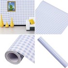 Self Adhesive Vinyl Decorative Blue Gingham Contact Paper Shelf And Drawer Liner