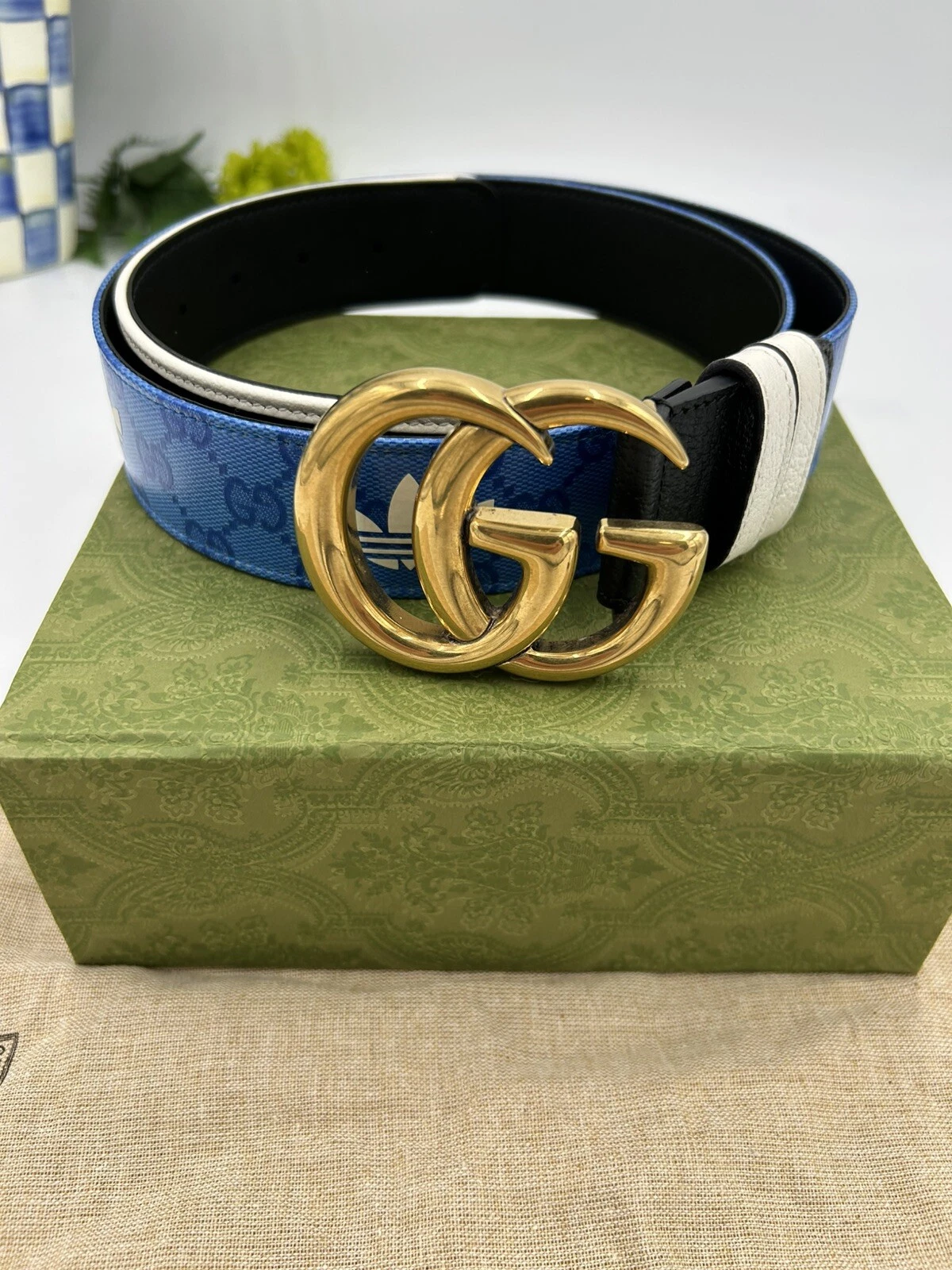 Ceinture unisexe Gucci X Adidas GG Marmont taille 90 cm/36 pouces made in Italy