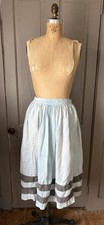 Antique Victorian Edwardian Light Blue Gray Stripe Skirt AS IS Small Petticoat