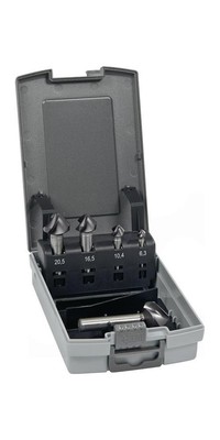PROMAT Kegelsenkersatz DIN 335 C 90 ° 6,3-25 mm HSS-Co TiAlN 5-teilig Kunstst...