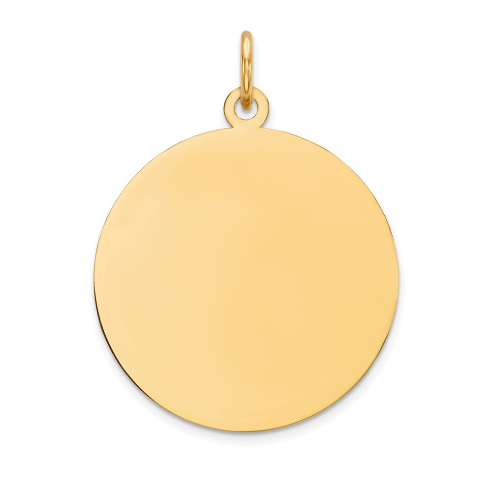 10K Yellow Gold 0.013 Gauge 21.25x21.25mm Circular Engravable Disc Charm Pendant