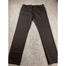 Plaid Plain Mens Slim Fit Stretch Dress Pants 33x30 Black Trousers Smart Casual