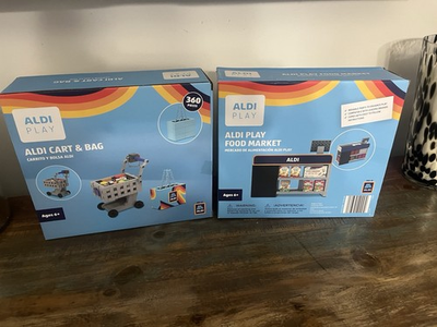 #ad #ad New Aldi Play Food Market amp; Cart and Bag Building Block Play Set Of 2 Lego $35.00