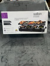 Salton Raclette Grill & Plancha 8 Sartenes Parrilla Eléctrica de Mesa 1400W Reversible