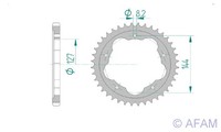 Kettenrad Alu 43-ZäHne 525-Teilung FüR Ducati 848 848 Bj. 2008-2009