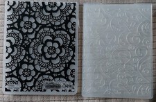 Sizzix Ellison Tim Holtz Alterations Lace Texture Fades A2 Embossing Folder 2pcs