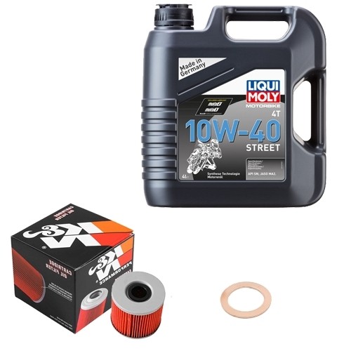 K&N ÖLfilter Set Liqui Moly 10W-40 Street 4L FüR Suzuki Gs 850 G GS72A Bj.1984-image