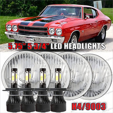 4pcs 6000k Dot 5.75 5-34 Round Led Headlights For Chevy El Camino Corvette